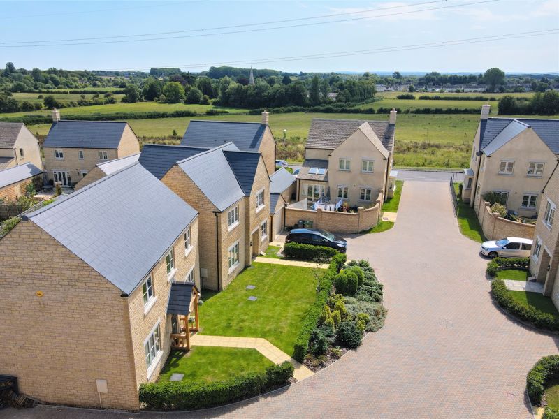 Aerial view of property looking towards Siddington church- click for photo gallery